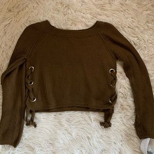 Sweaterknit brown crop top